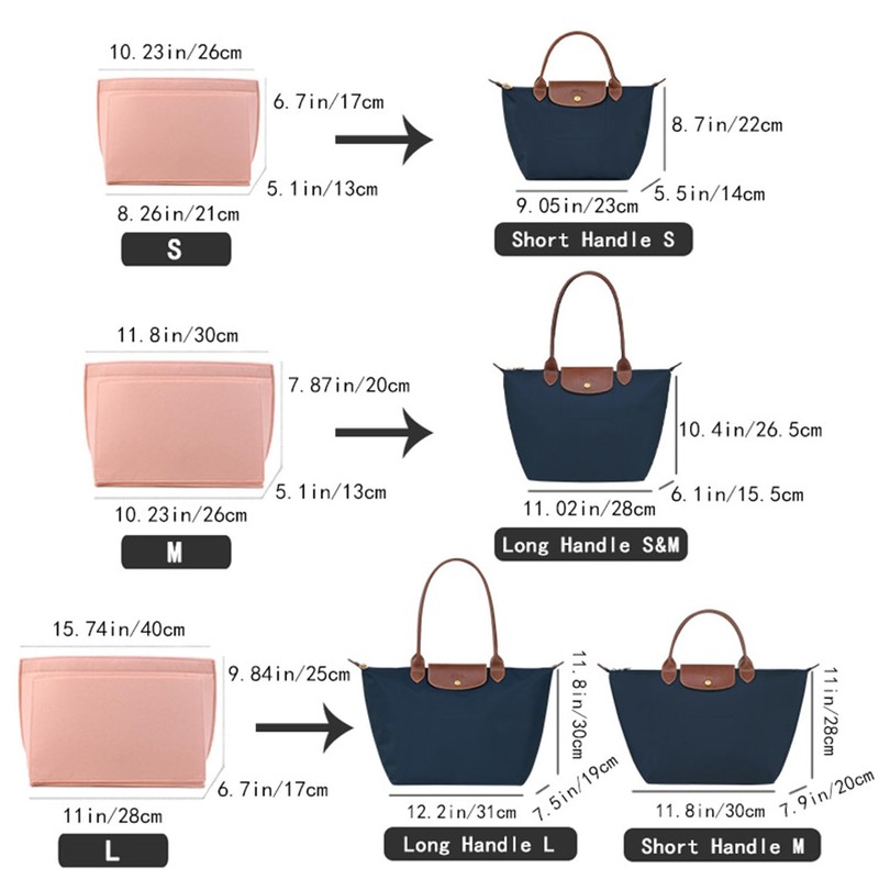 D.DUO Purse Organizer, Multi-Pocket Felt Handbag Organizer, Folding Tote Bag