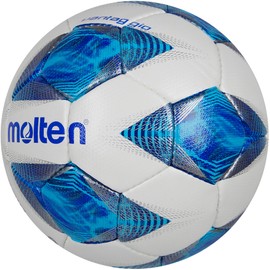 Molten Vantaggio 2810 Football, Superior Training Practice Ball, Durable Textured PU Leather, Size 5 - For Boys and Girls Aged 14 plus and Adults, Hi-Vis Blue Flame Design