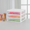 Sterilite 3-Pack Wide 3 Drawer Unit, Plastic Desktop Organizer with