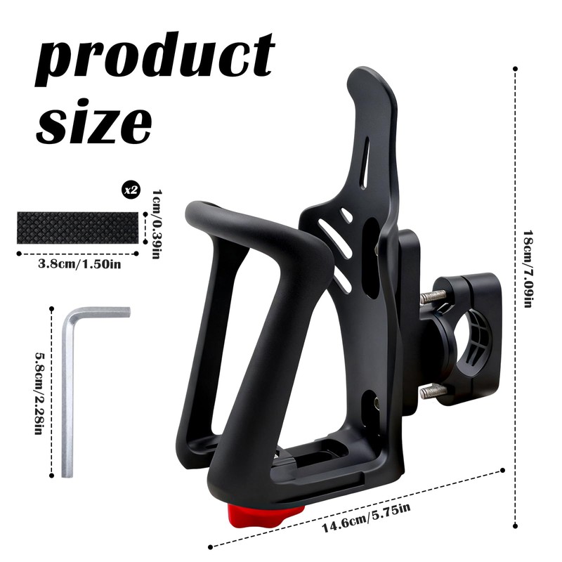 Zatixbu Bike Water Bottle Holder, 360 Degree Flexibly Rotatable Adjustable