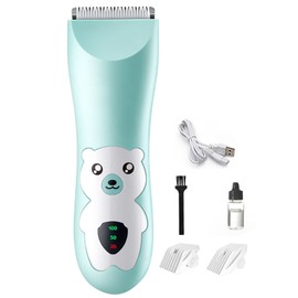 Ultra Quiet Baby Hair Clipper Precise Trimming Cordless Rechargeable Cartoon Waterproof Hair Cutter with 2pcs Guide Combs