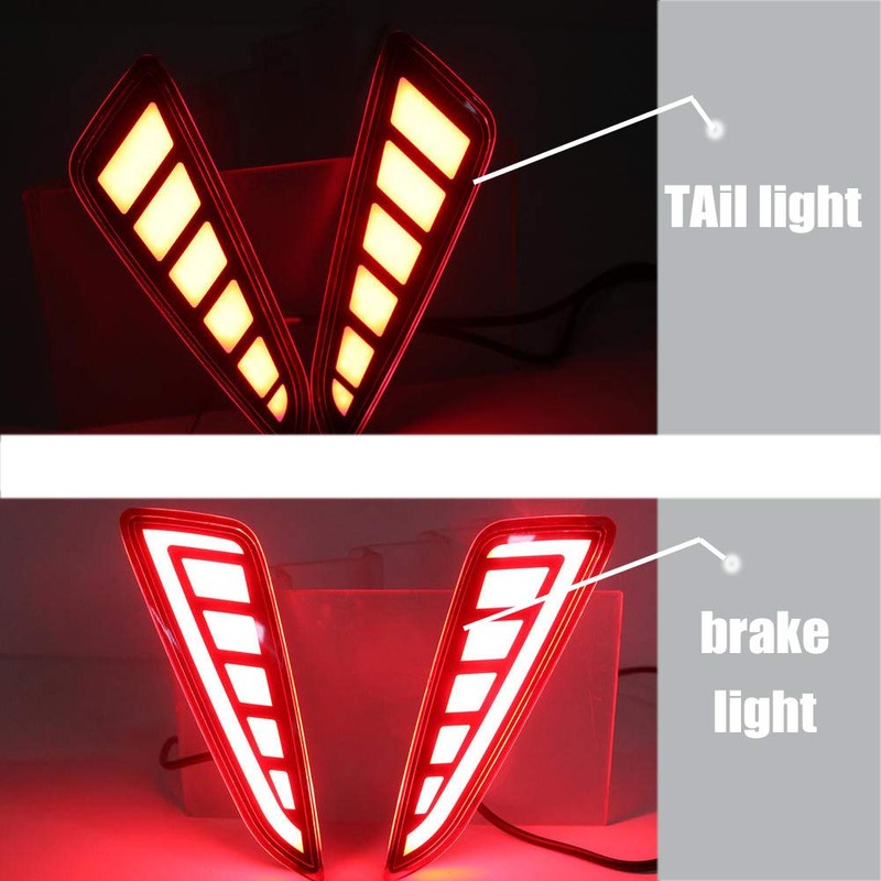 GeeGeeTop Red LED Rear Bumper Reflectors Fog Brake Tail Light