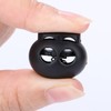 20 Pack Spring Cord Locks for Drawstrings, Black Plastic Double