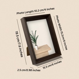 Andiker 6x4 Photo Frame, Vintage Photo Frame with Mount for Tabletop Vertically or Horizontally Sturdy Picture Frame Exquisite Decor in House Wedding Anniversary (Nature)