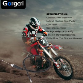 Ldafava Motorcycle Throttle Cable, 110cm 44.3in Straight Head Motorcycle Throttle Oil Cable Line for Pit Dirt Motor Trail Bike Motocross (M10)