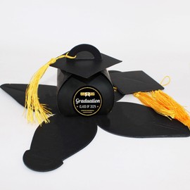 Joyesplay Graduation Cap Candy Box Set,Black Chocolate Box for Class of 2025 Party Favors Graduation decorations 2025 (36Pcs, F)