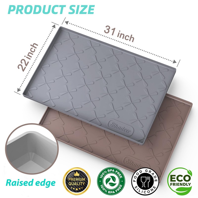 SIKADEER 31" x 22" Under Sink Mat Waterproof, Silicone Mat
