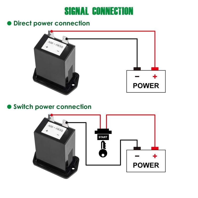 Yooreal DC 6-80V Mechanical Hour Meter Gauge,No Battery Hourmeter for
