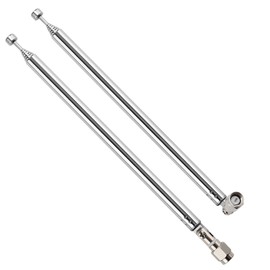 VooGenzek Pack of 2 75 cm 7 Sections Telescopic Antenna FM FM Portable Radio Antenna Replacement Telescopic Antenna with SMA Plug for TV Radio DAB FM/AM Stereo Reception