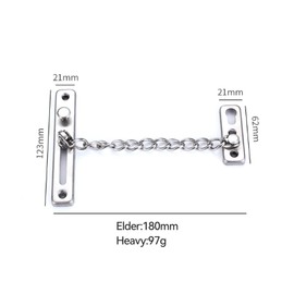 GIONAR Door Chain Lock, Heavy Duty Stainless Steel Anti-Theft Latch, Front Door Security Chain Lock for Home and Office, Door Chains for Front Door with 4 Screws(Silver)