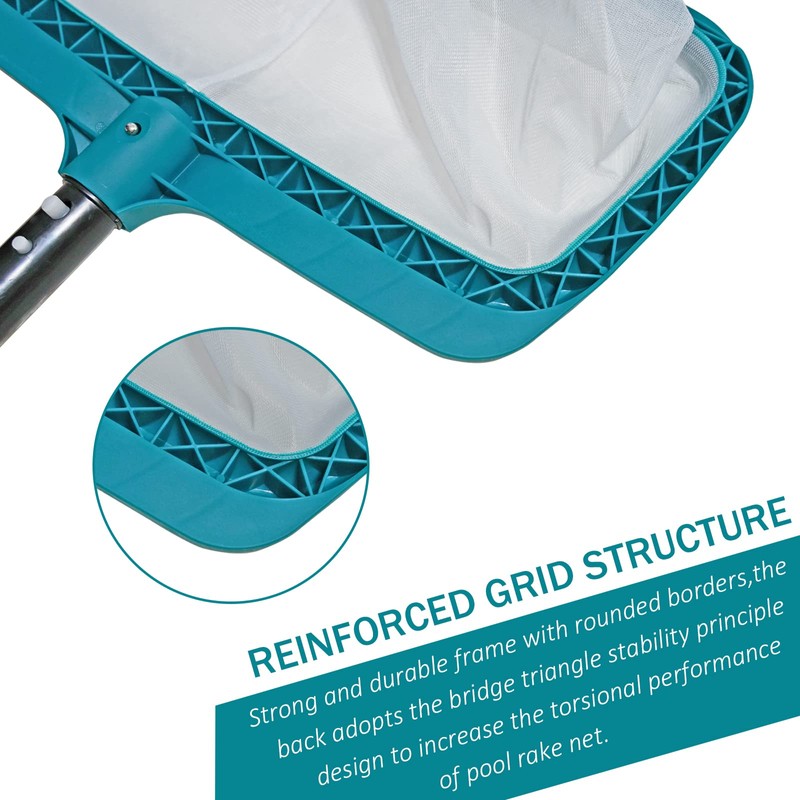 POOLWHALE Professional Pool Skimmer Net, Heavy Duty Swimming Leaf Rake