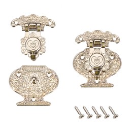 uxcell 2 Sets Wood Case Chest Box Rectangle Clasp Closure Hasp Latches Silver Tone 47 x 38mm