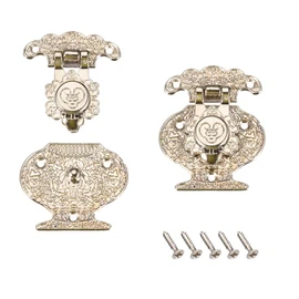 uxcell 2 Sets Wood Case Chest Box Rectangle Clasp Closure Hasp Latches Silver Tone 47 x 38mm