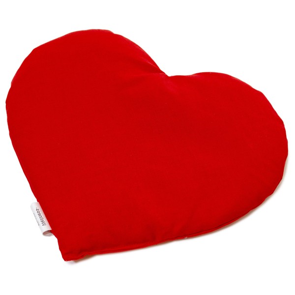 Grape Seed Cushion Heart Approx. 30 x 25 cm – Organic Fabric Red – Heat Cushion – Grain Cushion – A Charming Gift