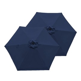 Goodgoods 9ft Patio Umbrella Replacement Canopy Market Umbrella Top Outdoor Umbrella Canopy for 6 Ribs(only Canopy) Navy Blue (2pcs/package)