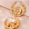Bamboo Earrings 90s Outfits for Women Large Gold Bamboo Hoop