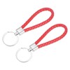 YOKIVE 2 Pcs Braided Leather Keychains, Home PU Keys Ring