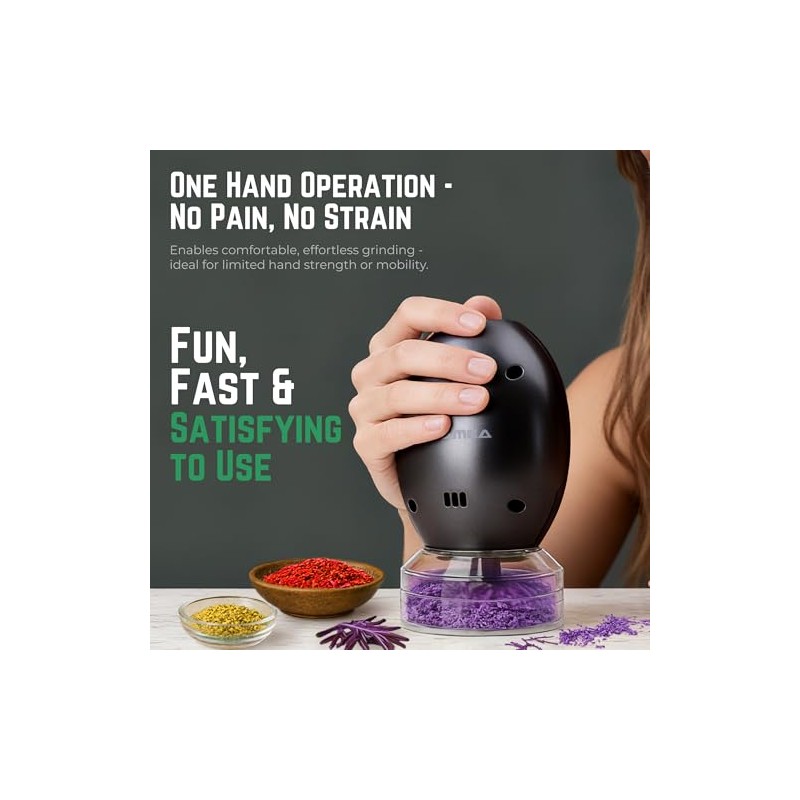 Mamba Whip Electric Spice Grinder - One-Hand Culinary Herb Mill