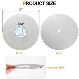 HARFINGTON Diamond Flat Lap Disc 6" x 1/2" Arbor 150 Grit Abrasive Diamond Coated Grinding Wheel for Grinding Sanding Lapping Polishing Ceramics, Glass, Stones, Gemstone