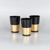 PLASTICPRO Disposable 12 oz Black Plastic Tumblers With Gold Band