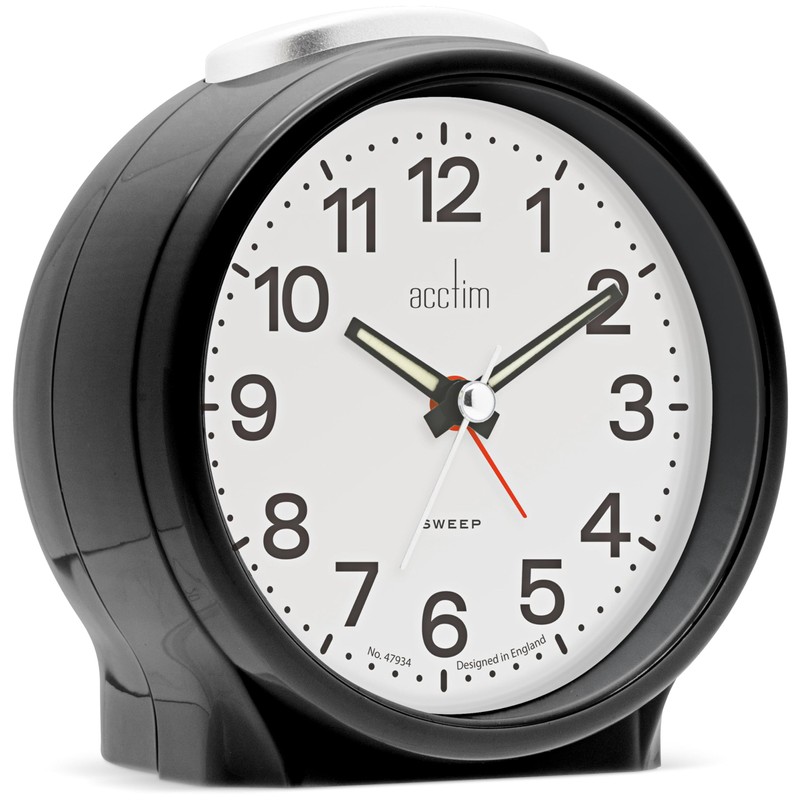Acctim Elsie Analogue Alarm Clock Non Ticking Sweep Luminous Hands