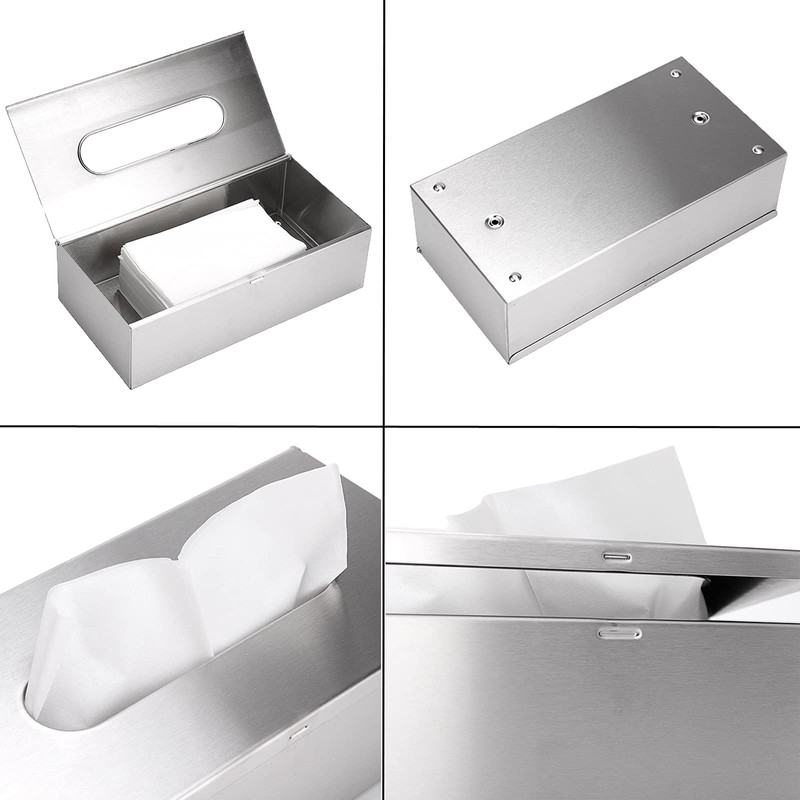 BTSKY Rectangular Tissue Box Cover, Modern Metal Tissue Holder Box