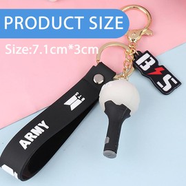 KSOIQPU Bts Keyring, Bts Lightstick, Kpop Keychain for Fans, Bts Merch & Gift, Car Keys & Handbag Accessory