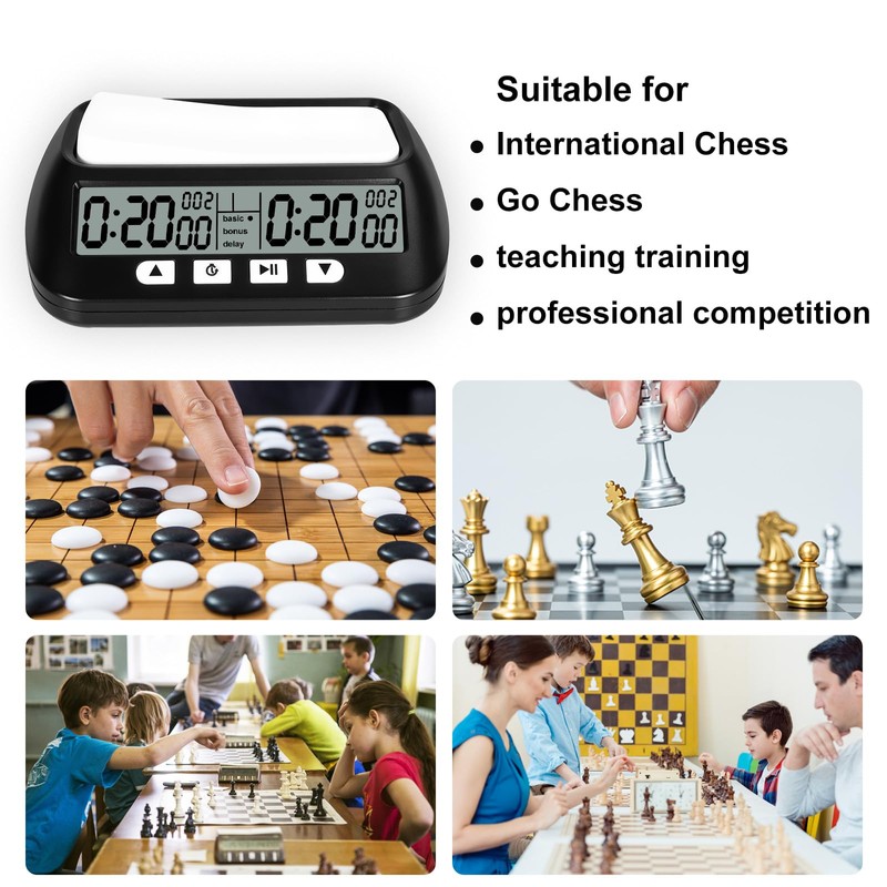 ​​USHOP Professional Digital Chess Clock, Chess Timer with Digital Multifunctional