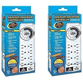 (2 Pack) Zoo Med AquaSun Aquarium Controller Timer & Power Strip