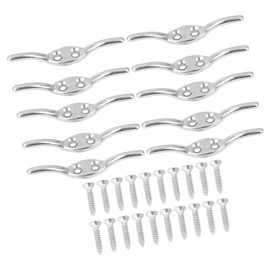 A ABSOPRO Boat Flagpole Cleat Hook 316 Stainless Steel Silver Tone (Set of 10)