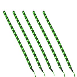 E Support 5Pcs Green 12v 15 Led 30cm Car Flexible Waterproof Underbody Light Strip Pack of 8