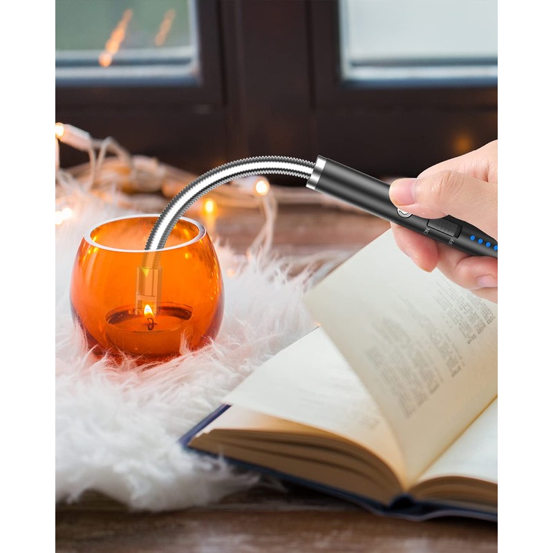 VEHHE Candle Lighter, 2 Pack Rechargeable Electric Lighter with LED