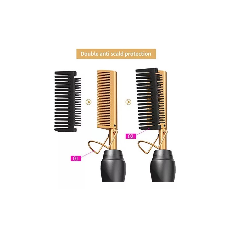 BudiGl Alisador De Pelo En Caliente, Peines Prensados Con Calor,