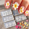 5pcs Silicone Nail Molds Flower Nail Mold Plumeria Cherry Blossom