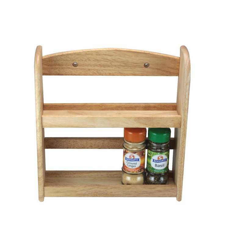 APOLLO 6328 2-Tier Spice Rack, Wood, Natural, 24.5x27x7