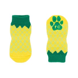 RC Pet Products Fun PAWks Anti-Slip, Stylish, Functional, Protective Dog Socks | XX-Small, Pineapple