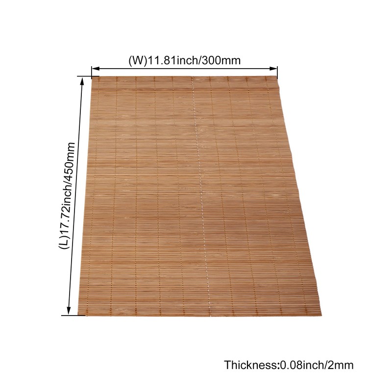 Yibuy 2 x Bamboo Table Mats with Thermal Insulation Rectangular