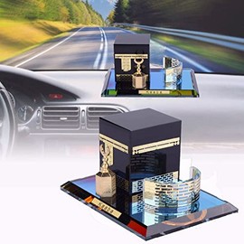 3 Piece Muslim Kaaba Model Crystal Gilded Set Kaaba Replica Model Showpiece Islamic Building for Souvenirs Gifts Home Table Car Decor