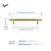 LONTAN 10 Pack Gold Kitchen Cupboard Handles 128mm Hole Centers