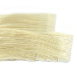 20 Pcs X 18" inches PU Machine Injected Invisible Tape In Seamless Remy Human Hair Extensions (#60 Lightest Blonde)
