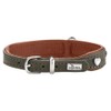 HUNTER MÜNCHEN Mini Dog Collar Colour: Green/Cognac for Small Dogs