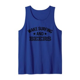 Wake Surfing & Beers Funny Summer Boating Drop The Rope Tank Top