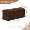 sourcing map 4Pcs Stretch Armrest Covers, Polyester Jacquard Soft Couch