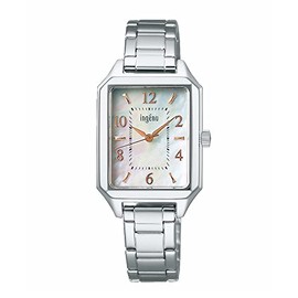 Seiko Watch AHJK467 Angeline Square Quartz Women's Wristwatch, Silver, Silver, Bracelet Type