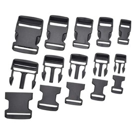 BIUTEFOR Buckles, 0.8 inch (20 mm), 1.0 inch (25 mm), 1.3 inches (32 mm), 1.5 inches (38 mm), 2 inches (50 mm) for each size, Side Release Buckles, One Touch, Black
