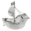 Christening Gifts. Silverplated Pirate Ship Money Box