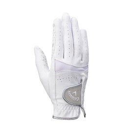 Callaway HYPER GRIP DUAL WMS WHT 19 25 Gloves, 7.5 inches (19 cm), For Both Hands, White, Women's