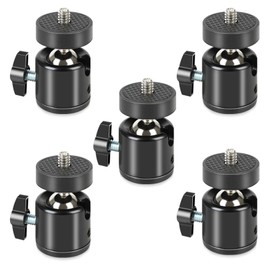 Acuxiaza 5 Pack Mini Ball Head 1/4" Swivel Mini Ball Head Screw Tripod Mount 360 Degree Rotatable Tripod Ball Head Camera Mount Adapter for Trail Camera Hunting Camera DSLR Camera Light Stand