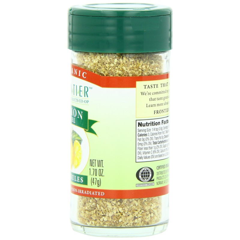 Frontier Natural Products Lemon Peel, Og, Granules, 1.7 oz