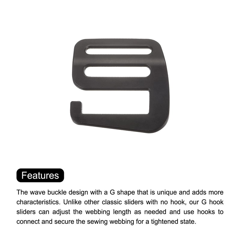sourcing map Metal G Hooks Webbing Buckles, 2Pcs 0.98" 25mm